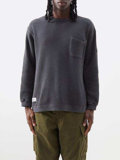 Manastash - Snug Waffle-cotton Thermal Layer - Mens - Black