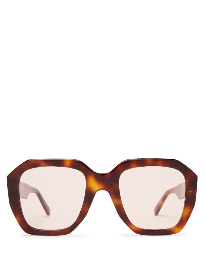Céline Eyewear Oversized Tortoiseshell Acetate Sunglasses