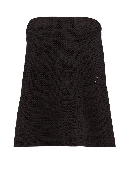 Matchesfashion.com Raey - Broderie Anglaise Cotton Blend Bandeau Top - Womens - Black