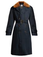 Matchesfashion.com Myar - Double Breasted Wool Blend Gabardine Coat - Womens - Navy