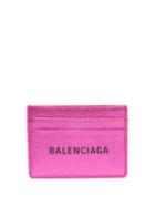 Matchesfashion.com Balenciaga - Everyday Logo Metallic Leather Cardholder - Womens - Pink