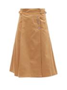 Acne Studios - Ilysse Organic Cotton-twill Midi Skirt - Womens - Camel