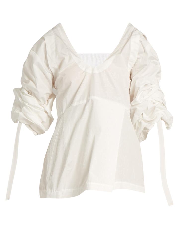 Toga Creased-effect Cutaway Taffeta Top