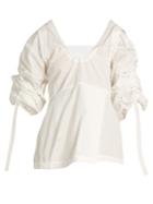 Toga Creased-effect Cutaway Taffeta Top