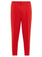 Matchesfashion.com Alexander Mcqueen - Logo-tape Zip-cuff Crepe Trousers - Mens - Red
