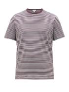 Matchesfashion.com Sunspel - Breton Stripe Cotton Jersey T Shirt - Mens - Burgundy