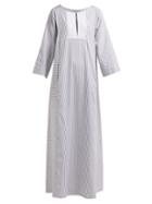 Matchesfashion.com Thierry Colson - Talitha Striped Kaftan - Womens - Grey Stripe