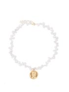 Hermina Athens - Hermis Pearl & Gold-plated Coin Necklace - Womens - White