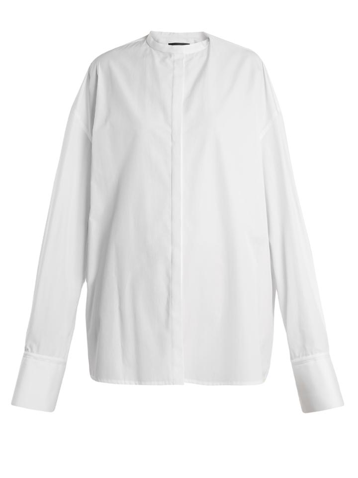 Haider Ackermann Byron Oversized Stand-collar Cotton Shirt