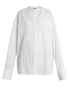 Haider Ackermann Byron Oversized Stand-collar Cotton Shirt