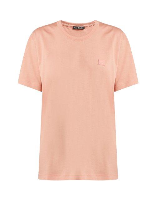Matchesfashion.com Acne Studios - Nash Face Cotton Jersey T Shirt - Womens - Light Pink