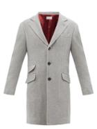 Brunello Cucinelli - Single-breasted Wool And Cashmere Herringbone Coat - Mens - Grey