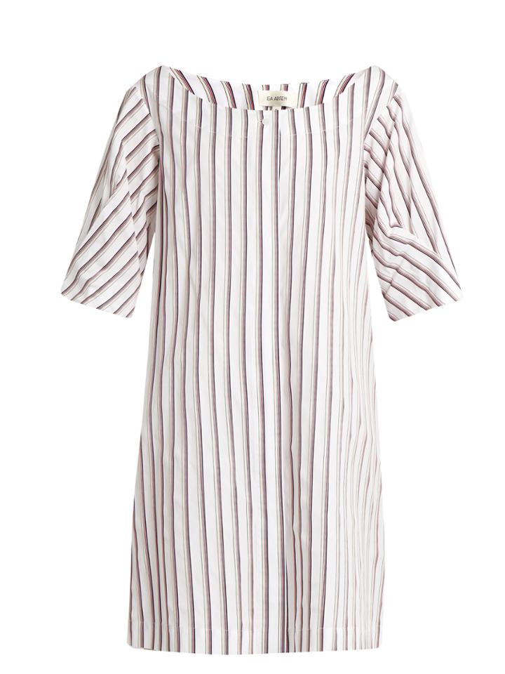 Isa Arfen Bunting Stripe Button-down Cotton Mini Dress