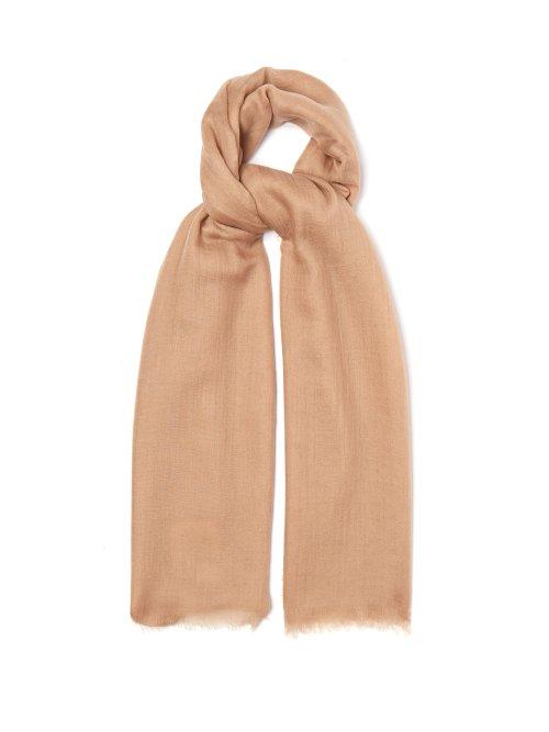 Matchesfashion.com Max Mara - Duero Fine Knit Cashmere Scarf - Womens - Camel