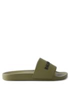 Balenciaga - Logo-embossed Rubber Slides - Mens - Khaki