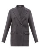 Matchesfashion.com Rochas - Double-breasted Wool-blend Flannel Jacket - Womens - Grey