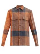 Matchesfashion.com Lemaire - Checked Cotton-blend Shirt - Mens - Orange Multi