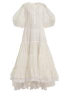 Natasha Zinko Broderie Anglaise Puff-sleeved Cotton Dress
