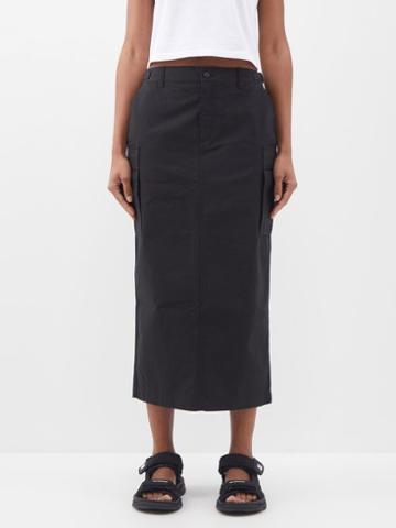 Wardrobe.nyc Wardrobe. Nyc - Cargo-pocket Ripstop-cotton Midi Skirt - Womens - Black