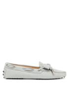 Matchesfashion.com Tod's - Gommino Bow Suede Loafers - Womens - Light Blue