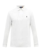 Matchesfashion.com Polo Ralph Lauren - Logo-embroidered Cotton-jersey Rugby Shirt - Mens - White