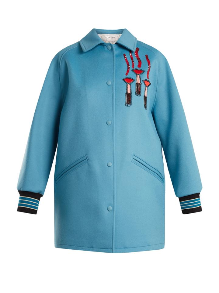 Valentino Logo-appliqu Wool-blend Jacket
