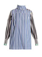 Sonia Rykiel High-neck Striped Cotton-poplin Shirt