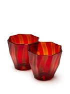 Matchesfashion.com Campbell-rey - Rosanna Murano Striped Glasses - Red Multi