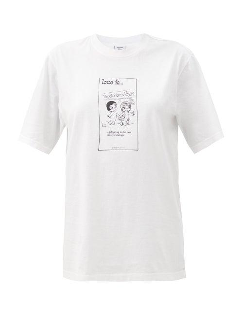 Matchesfashion.com Vetements - Love Is? Avocado Toast Cotton-jersey T-shirt - Womens - White