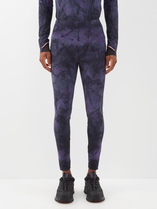 Moncler Grenoble - Camouflage-print Jersey Leggings - Mens - Navy