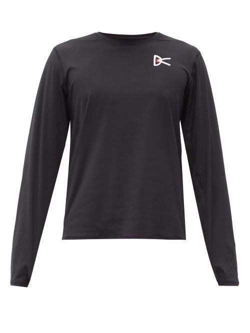 Matchesfashion.com District Vision - Logo-print Mesh Long-sleeved T-shirt - Mens - Black