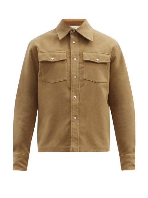 Matchesfashion.com Sfr - Matsy Flap-pocket Brushed-cotton Jacket - Mens - Beige