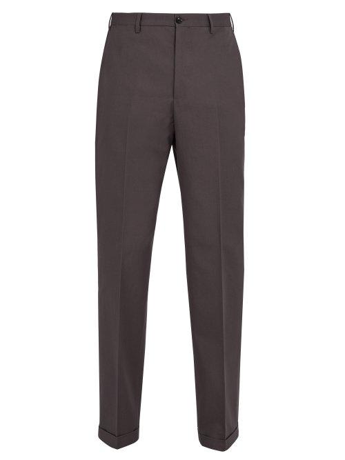 Matchesfashion.com Cobra S.c. - Straight Leg Cotton Trousers - Mens - Grey
