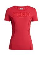 Matchesfashion.com Fendi - Logo Print Technical Top - Womens - Red