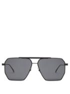 Matchesfashion.com Bottega Veneta - Double Bridge Aviator Metal Sunglasses - Mens - Black