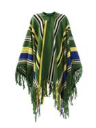 Matchesfashion.com Colville - Tasselled Striped Cotton-canvas Poncho - Womens - Green Multi