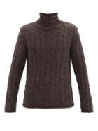 Matchesfashion.com Dolce & Gabbana - Roll-neck Ribbed Wool-blend Sweater - Mens - Brown