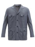 Matchesfashion.com Brioni - Sahariana 150s Wool-blend Twill Field Jacket - Mens - Dark Grey