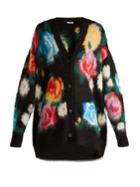 Miu Miu Floral Intarsia-knit Mohair-blend Cardigan