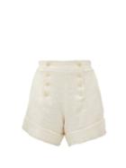 Matchesfashion.com Odyssee - Marlin High-rise Cotton-blend Tweed Shorts - Womens - Ivory