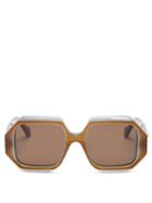Matchesfashion.com Loewe - Angular Square Acetate Sunglasses - Womens - Brown