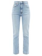 Re/done - 70s High-rise Straight-leg Jeans - Womens - Light Blue