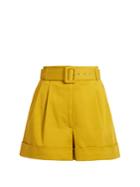 Isa Arfen Safari High-waist Cotton-twill Shorts