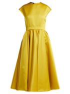 Matchesfashion.com Rochas - Duchess Satin Midi Dress - Womens - Yellow