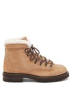 Matchesfashion.com Valentino - Rockstud Embellished Leather Hiking Boots - Womens - Tan