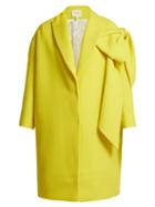 Matchesfashion.com Delpozo - Bow Embellished Wool Coat - Womens - Yellow