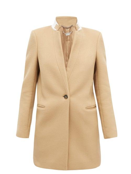 Matchesfashion.com Stella Mccartney - Bryce Band-collar Wool Coat - Womens - Camel