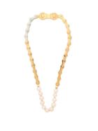 Matchesfashion.com Burberry - Bike Chain Faux Pearl Necklace - Womens - Gold