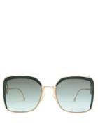 Fendi Square-frame Metal Sunglasses