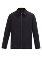 Matchesfashion.com Barena Venezia - Sheer Gingham-check Wool-blend Jacket - Mens - Navy